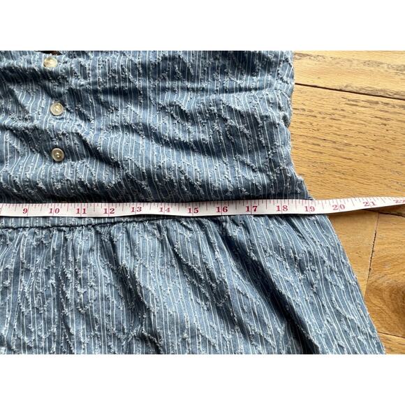 Button Front Lace-up Lattice Back Ruffled Hem Baby Doll Blouse Women's S Y2K Pep - Picture 8 of 13